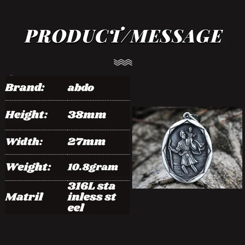 Dropshipping Man Mythological style Archangel St.Michael Protect Saint Shield Pendant Religious Amulet Jewelry Boyfriend Gift