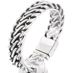 Massive Braided 20MM Width Chain Bracelet for Man Polished Stainless Steel Wrist Jewelry Accessories Men's Bracelets