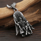 New Vintage Lucifer With Anubis Charm Pendant 316L Stainless Steel Baphomet Goat Satanic Necklaces For Men Amulet
