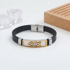 Jesus Cross Silicone Bracelet — Stainless Steel