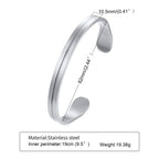Silver Mobius Cuff Bangle Bracelet — Stainless Steel