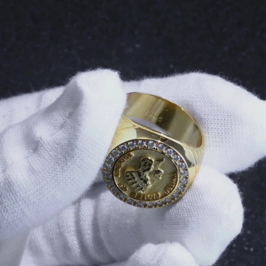 18K Gold 925 Silver Moissanite Ring Iced Out