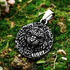 Round Lion Wolf Tiger Pendant — Stainless Steel