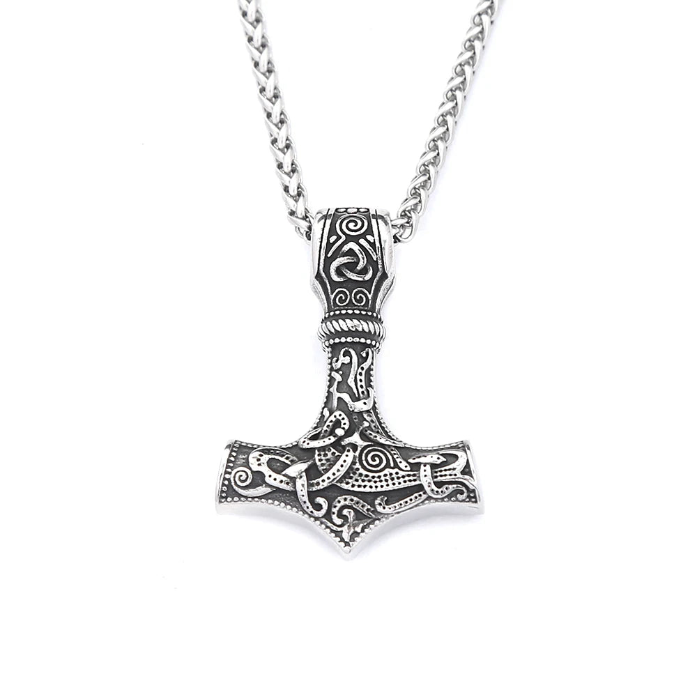 Thor Mjolnir Steel Pendant Vintage Vikings Hammer
