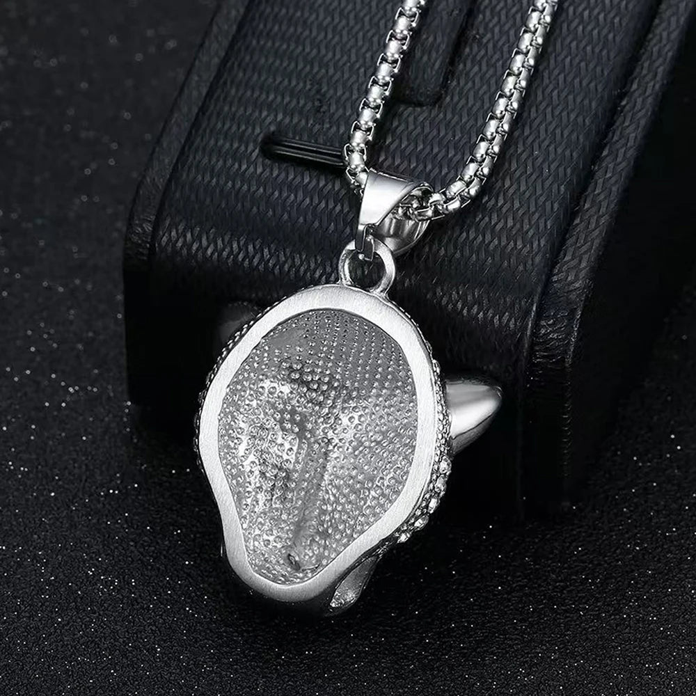 Vintage Leopard Head Pendant Necklace — Stainless Steel