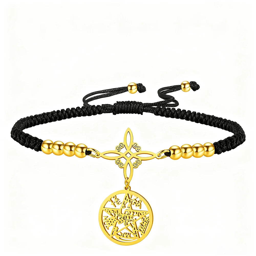 Witch Knot Pentagram Tetragrammaton Bracelet — Stainless Steel