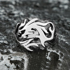 Fashion Punk Stainless Steel Fire Dragon Rings For Men Women Hip Hop Biker Vintage Vikings Animal Ring Amulet Jewelry