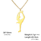 Ice Skater Charm Necklace — Stainless Steel