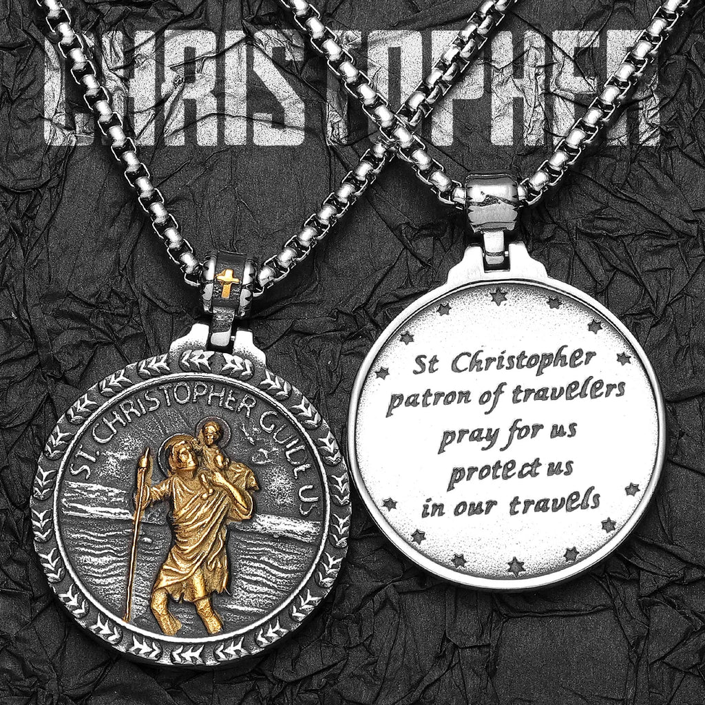 St. Christopher Pendant Necklace Stainless Steel