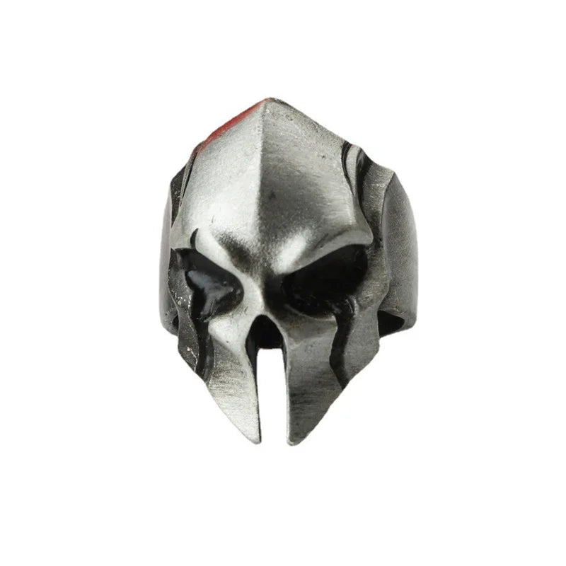 Simple Niche Retro Trend Helmet Skull Ring Personalized Open Spartan Warrior Mask Men's Ring Trend Accessories Jewelry