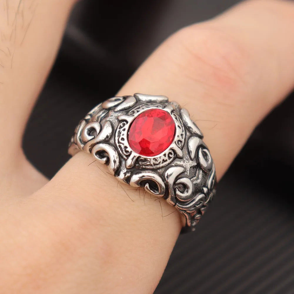 Vintage Knight Cross Amulet Ring for Men — Zinc Alloy