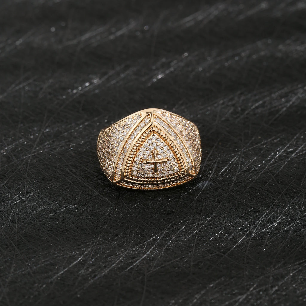 Triangle Cross Ring Sizes 8-10 — Copper Alloy