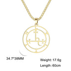 EUEAVAN Mythical Goddess Sigil of Lilith Necklaces Stainless Steel Demon Seal Marbas Pendant Necklace Solomon Amulet Jewelry