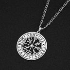 Odin's Runes Vegvisir Compass Pendant — Stainless Steel