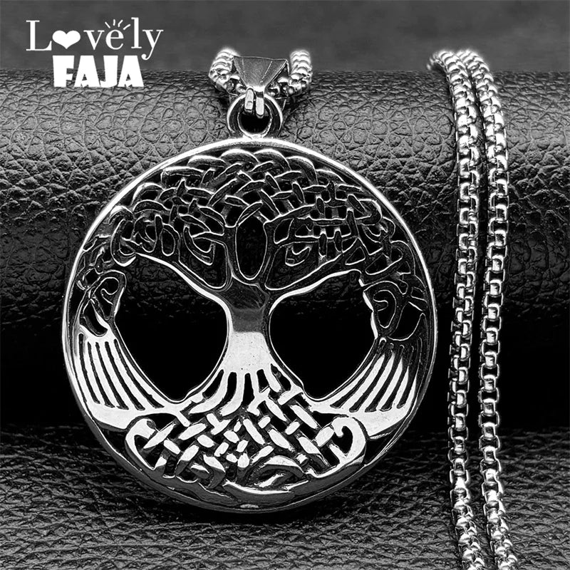 Tree Of Life Silver Pendant Vintage Knot World