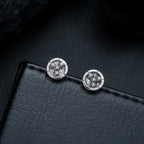 Mini Gear Wheel Round Engraved Stainless Steel Stud Earrings Steampunk Mechanical Vintage Ear Piercing for Guys
