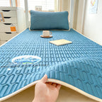 2026 New Summer Cooling Mattress Pad, Solid Color Latex & Ice Silk Mat Washable Foldable Bed Cover for Home Dorm Single