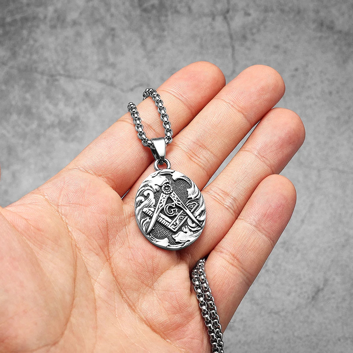 Masonic Pendant Necklace — Stainless Steel