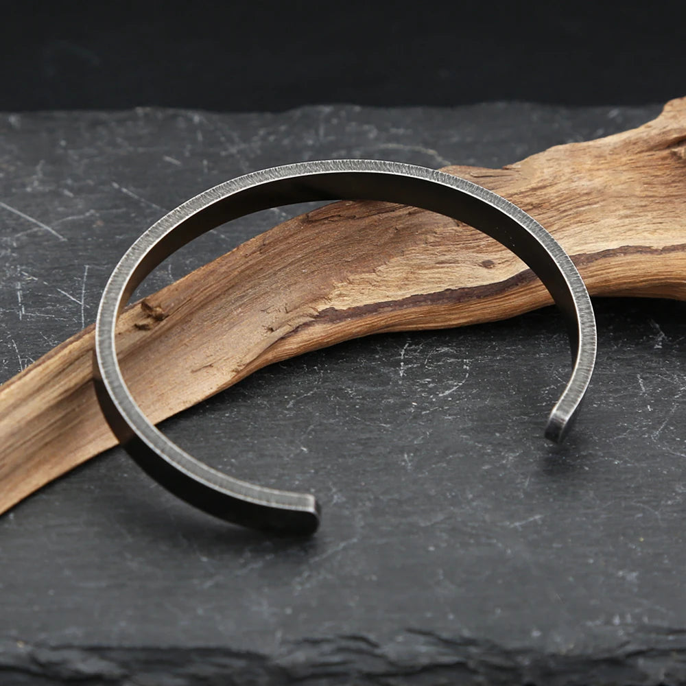 Black Cuff Bracelet — Stainless Steel