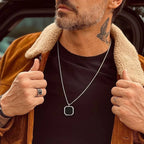 Tiger Eye Lapis Stone Pendant — Stainless