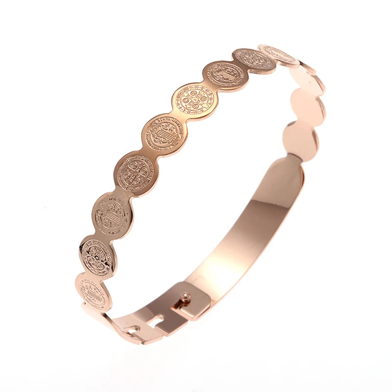Fashion Design Stainless Steel Curved Tableware Fork Open Bracelet Men and Women Personality Charm Hip Hop Casual