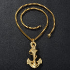 Luxury Men's Women's Pirate Ship Anchor Pendant Necklace
