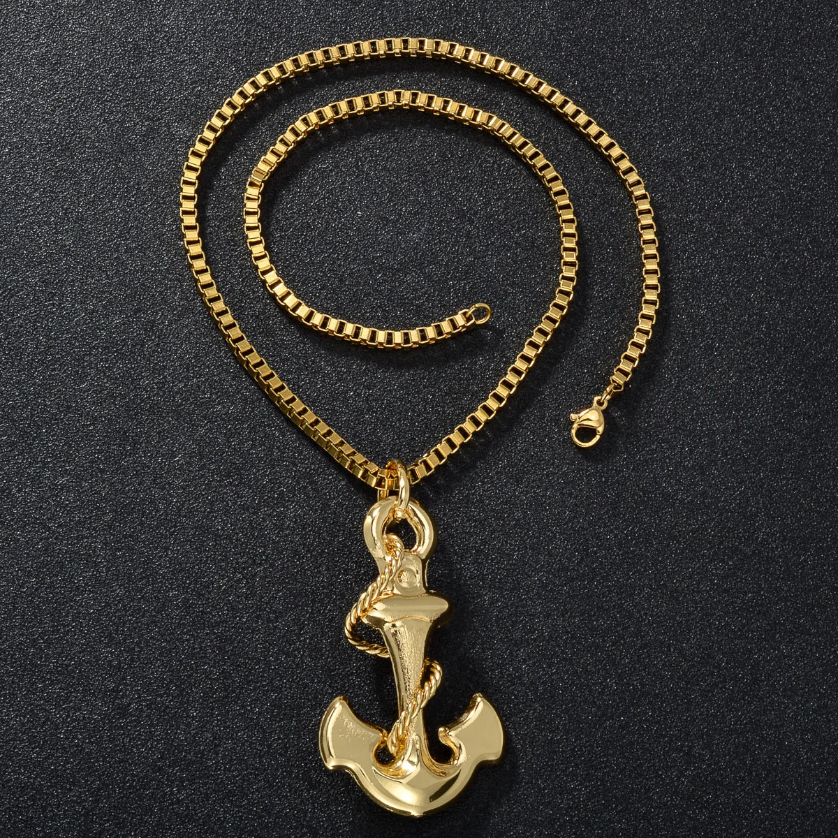 Luxury Men's Women's Pirate Ship Anchor Pendant Necklace