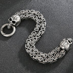 Gothic Skull Bracelet For Man 316L Stainless Steel Skeleton Charm Double Link Chain Men's Bracelets Male Cool On Hand