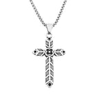 Gothic Cross Steel Pendant Vintage Rhombus Biker
