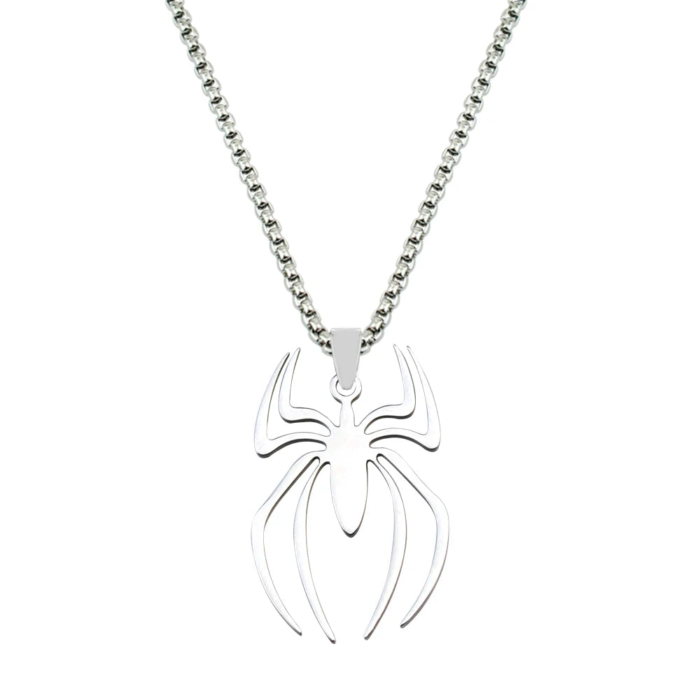  Stainless Steel Simple Personalized Spider Keychain Pendant Men and Women Fashion Party Pendant Necklace Charm Gifts