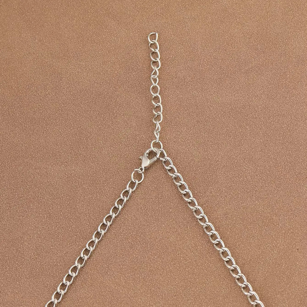 Large Pentacle Pentagram Round Star Of David Pendant Necklace Adjustable Length Long Jewelry Choker Link Chain Lagenlook 34"