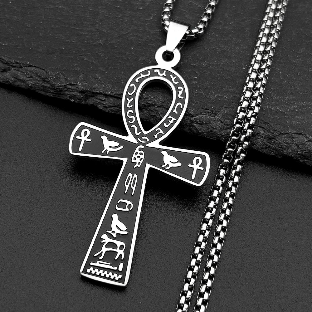 Egyptian Ankh Cross Pendant Necklace — Gold