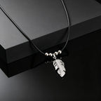 Feather Stainless Steel Pendant Necklace