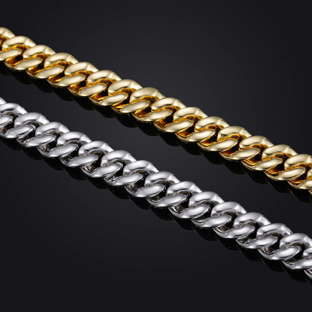 Bubble Cuban Link Bracelet 8mm — CZ Accents, Silver-Tone