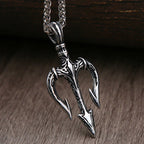 Greek Myth Steel Pendant Vintage Mythology Trident