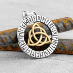Viking Witch Celtic Knot Pendant Necklace Rune Stainless Steel Men Chain Odin Gothic Necklace Protection Amulet Jewelry