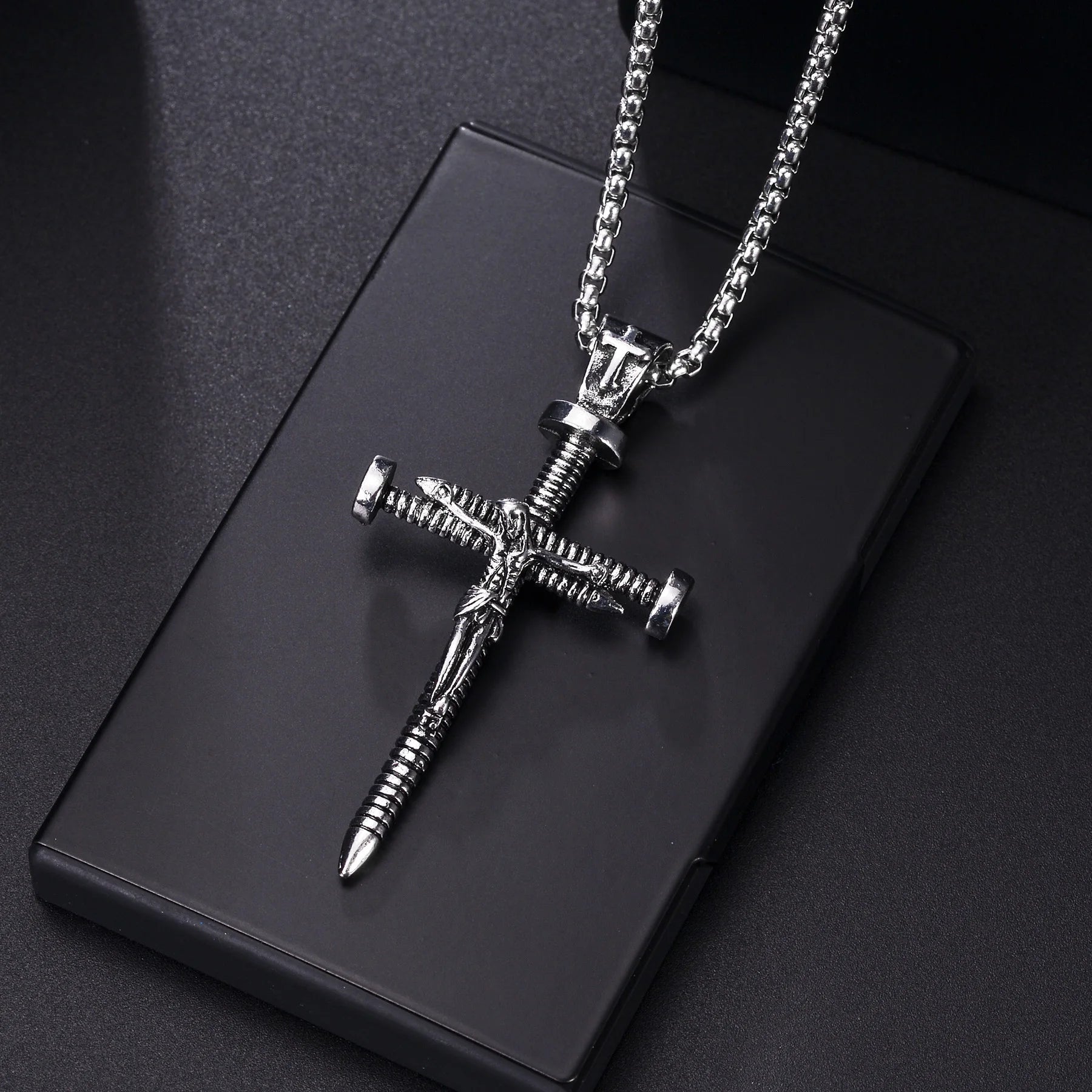 Christian Jesus Cross Necklace For Women Men Stainless Steel Chains Choker Religion Pendants Jewelry Prayer Baptism Gift
