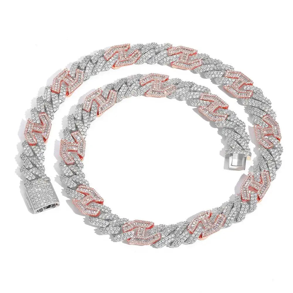 Iced Out Cuban Chain Necklace Stainless Steel 15MM
