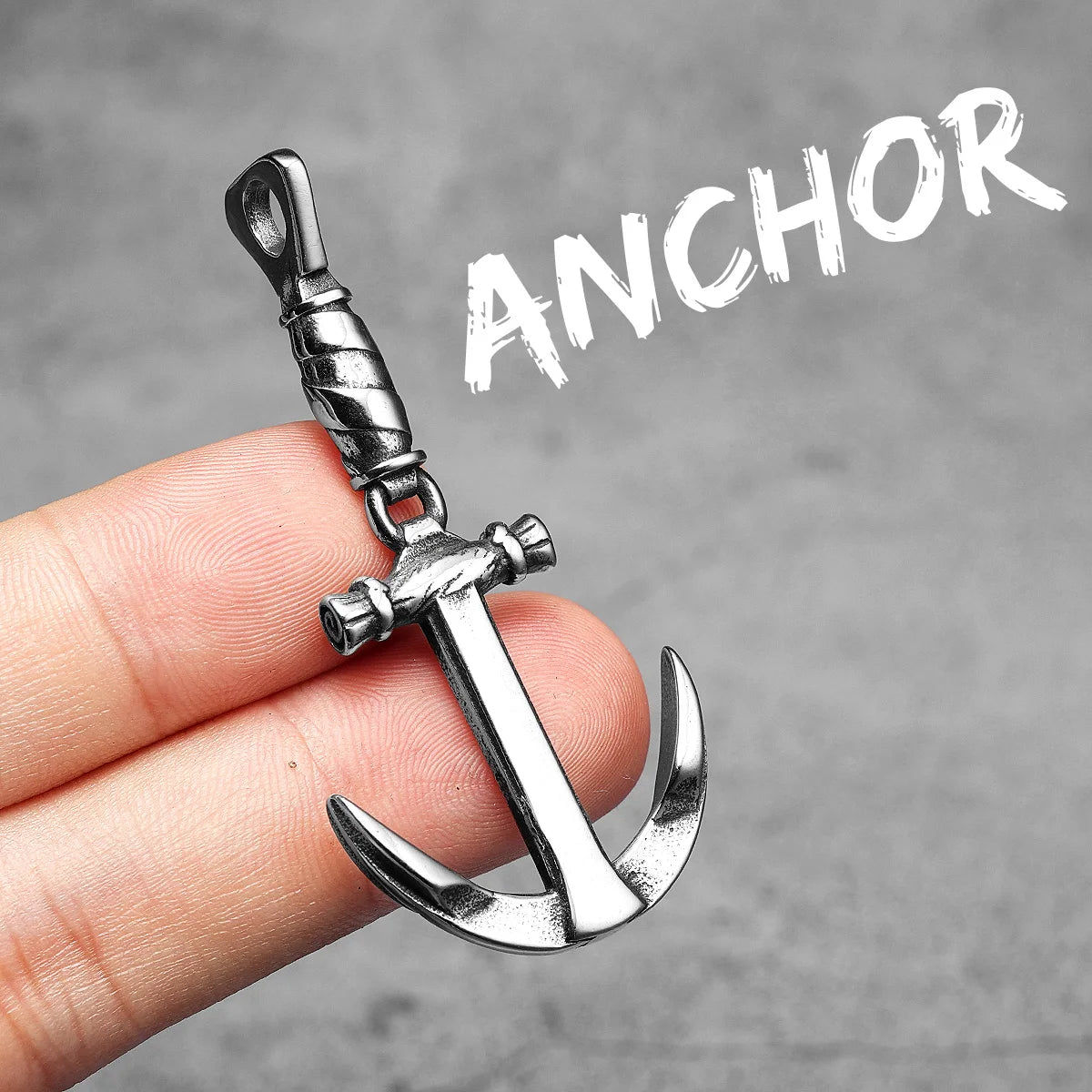 Anchor Sailor Pendant Necklace — Stainless Steel