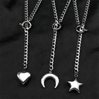 Cuban Heart Star Chain Necklace — Stainless Steel