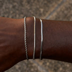 Thin Chain Bracelet Set 3pcs — Silver
