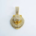 Iced Out D Lion Head Cuban Pendant
