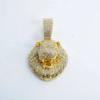 Iced Out D Lion Head Cuban Pendant