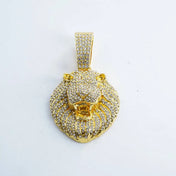 Iced Out D Lion Head Cuban Pendant