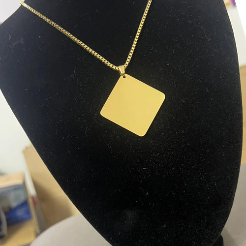Box Chain Pendant Necklace Set — Stainless Steel
