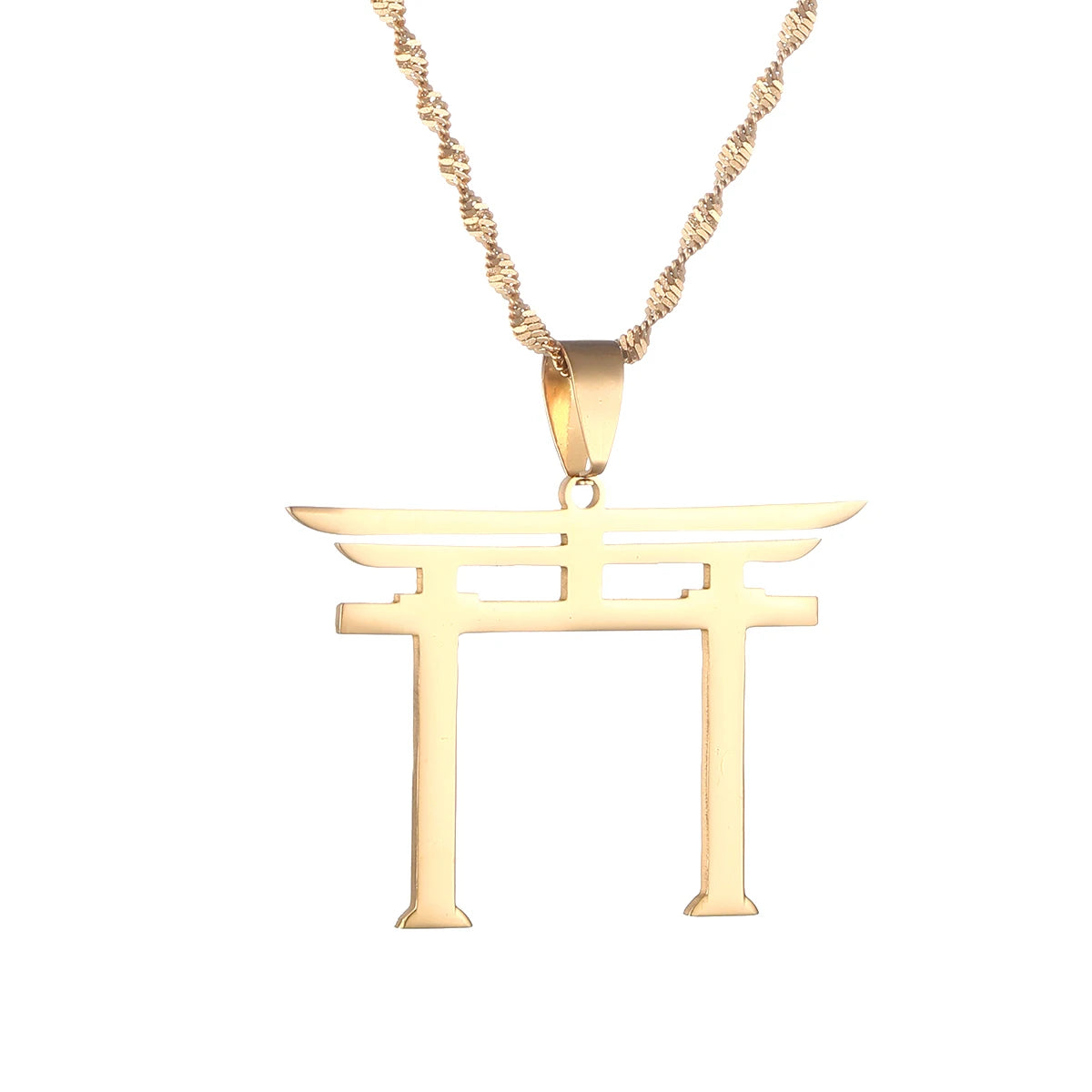 Shinto Symbol Pendant Necklace — Stainless Steel