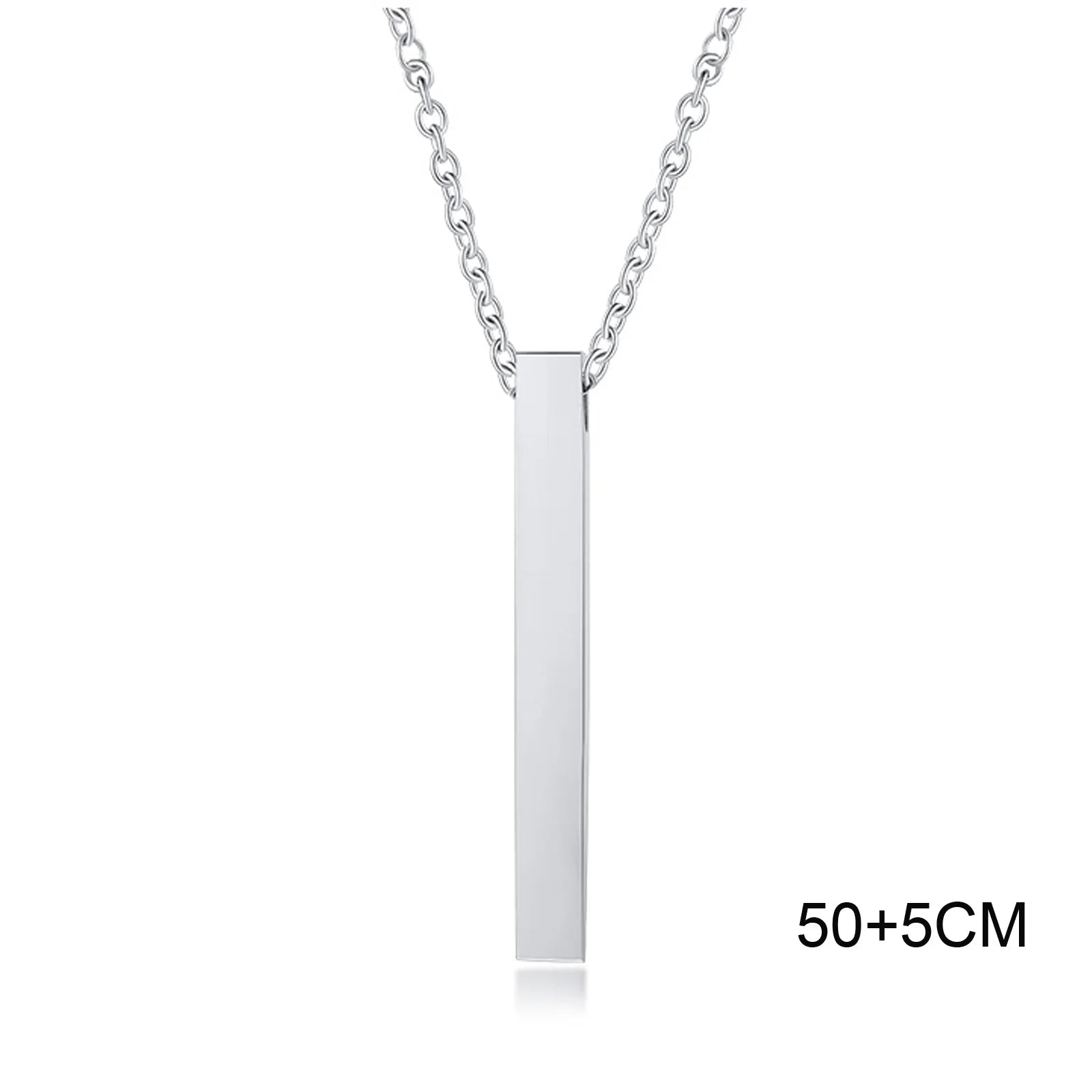 Pillar Bar Pendant Necklace — Stainless