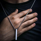 Pillar Bar Pendant Necklace — Stainless