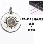 Original Van Gogh sunflower sunflower men's necklace high sense pendant nautical compass retro fashion trend pendant