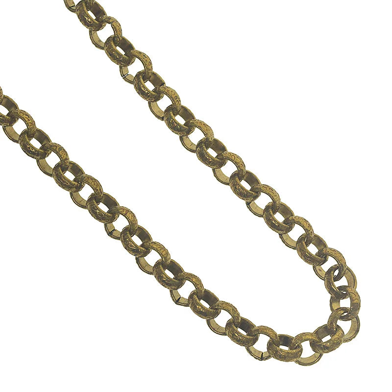 Viking Punk Biker Brass 8 mm Circle Rolo Link Leopard Skin Pattern Necklace Wallet Jean Pocket Watch Chain DIY